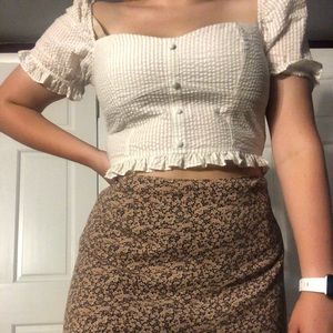 NWT Stradivarius Gingham Milkmaid Top
